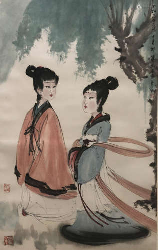 A Chinese Painting of Figural Story Singed Fu Baoshi