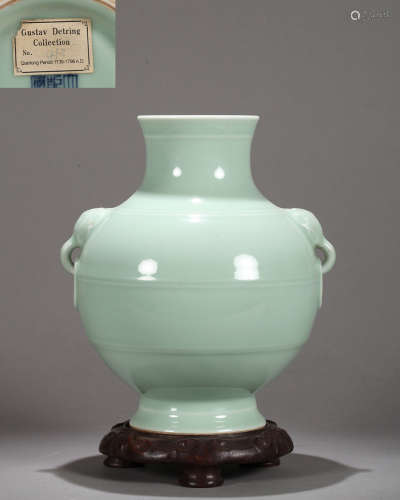 A Chinese Celadon Glaze Zun Vase