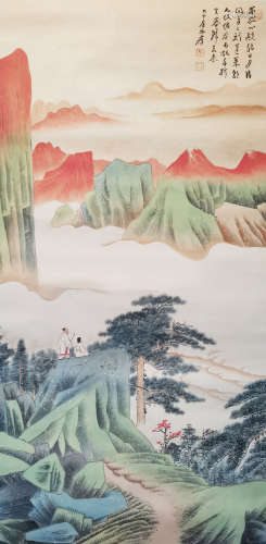 A Chinese Painting of Landscape Signed Zhang Daqian