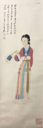 A Chinese Painting of Beauty Singed Zhang Daqian