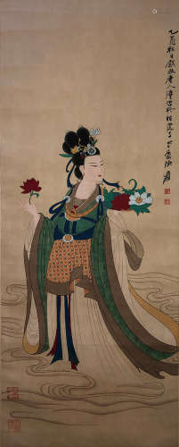 A Chinese Painting of Beauty Signed Zhang Daqian