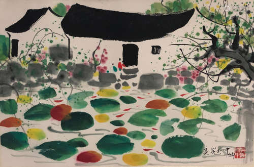 A Chinese Painting of Landscape Signed Wu Guanzhong