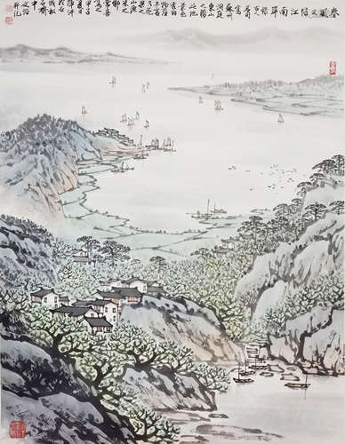 A Chinese Painting of Spring View Signed Song Wenzhi