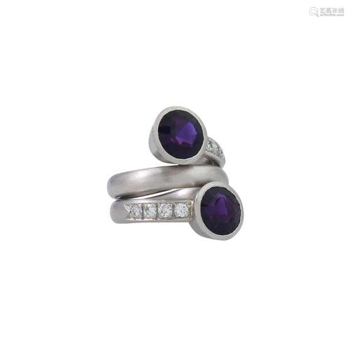 GÜNTER KRAUSS Ring mit Amethysten