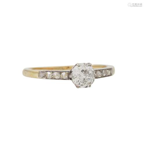 Ring mit Altschliffdiamant ca. 0,7 ct,