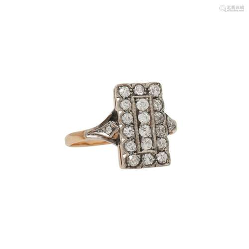 Ring mit 20 Altschliffdiamanten von zus. ca. 0,7 ct,