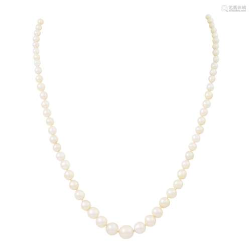 Perlenkette mit feiner Diamant-Perlen-Schließe,