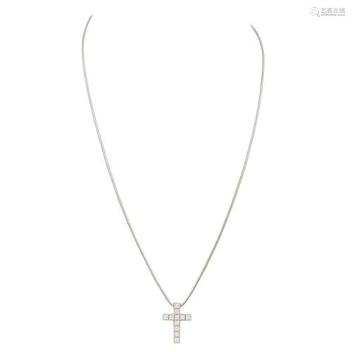 Kette und Anhänger "Kreuz" mit Brillanten