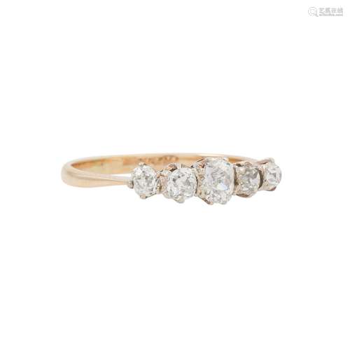 Ring mit Altschliffdiamanten zus. ca. 0,6 ct,