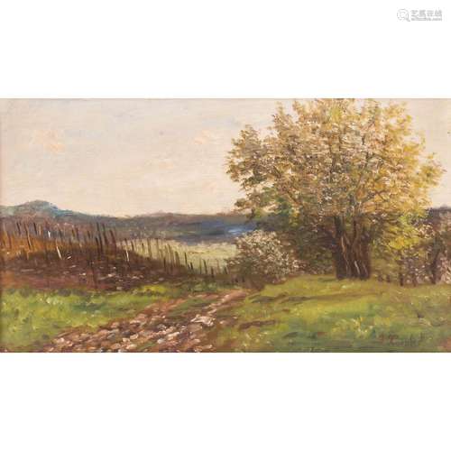 KORNBECK, JULIUS (1839-1920) "Blick in eine schwäbische...