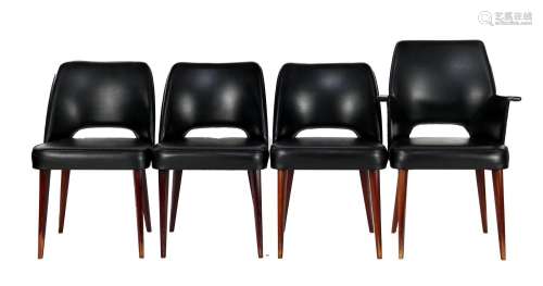 4 artificial leather chairs