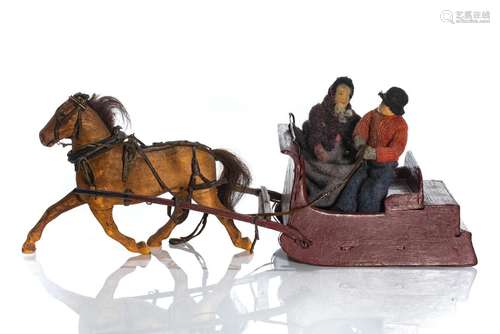 QUEBEC FOLK ART HORSE AND CUTTER