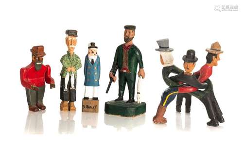 FIVE NOVA SCOTIA FOLK ART FIGURES