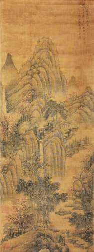 CHINESE SCROLL PAINTING OF MOUNTAIN VIEWS SIGNED BY DAIXI