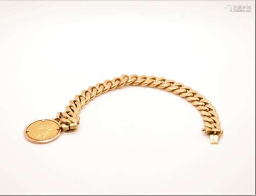 BRACELET MONNAIE EN OR JAUNE<br />
Pièce de 20 Frs Napoléon ...