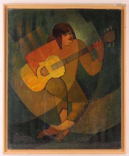 TABLEAU "GUITARISTE ESPAGNOLE" de Louis TOFFOLI (1...