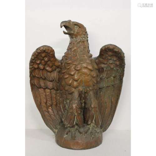 Large Antique Copper Eagle Sculpture.