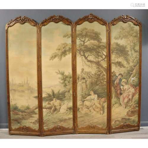 Antique Louis XVI Style Hand Painted Screen