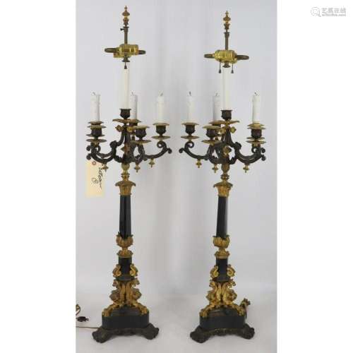 Antique & Fine Quality Pair Of Patinated & Gilt