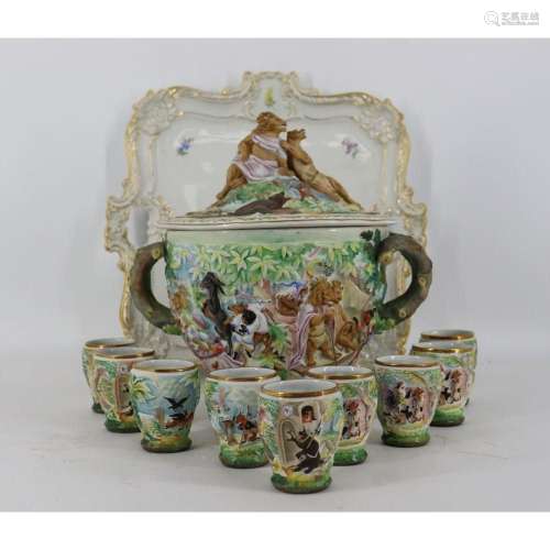 Meissen Porcelain Tray Together with