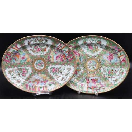 Near Pair of Chinese Export Platters.