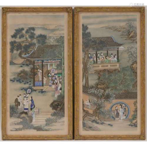 (2) Framed Chinese School Paintings on Silk.