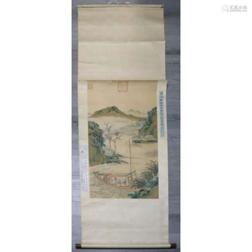 Signed 19th Century Chinese Painted Scroll.