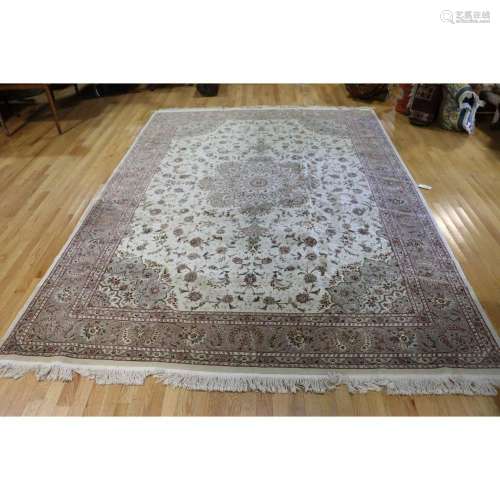 Vintage And Finely Hand Woven Tabriz Carpet .