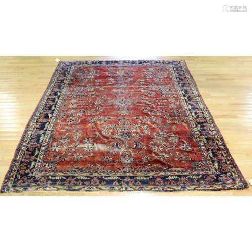 Antique & Finely Hand Woven Sarouk Carpet.