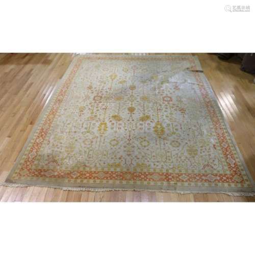 Antique And Finely Hand Woven Oushak Style Carpet