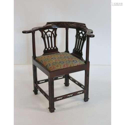 19th Century Carved Mahogany Chippendale Style