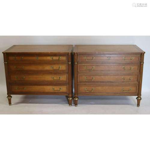 BAKER Pair of Louis XV1 Style Fruitwood Dressers.