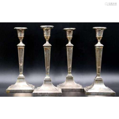 SILVER. (2) Pair of English Silver Candlesticks.