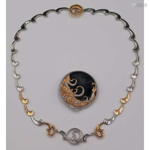 JEWELRY. Erte  Aphrodite  14kt Gold, Sterling and