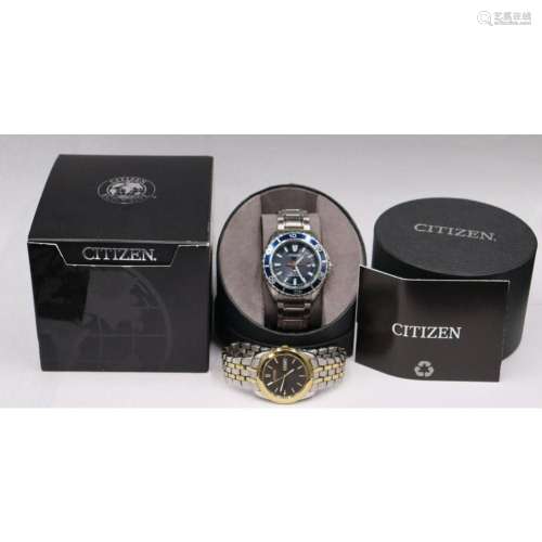 JEWELRY. (2) Citizen Stainless Eco-Drive Watches.