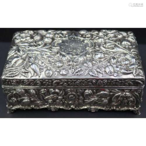 STERLING. Ritter & Sullivan Repousse Sterling Box.