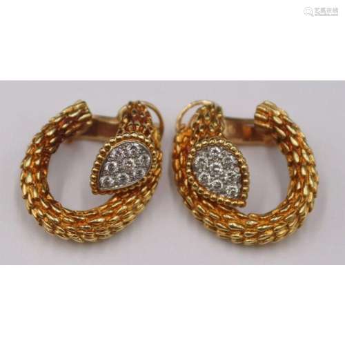 JEWELRY. Boucheron 18kt Gold and Diamond Ear Clips