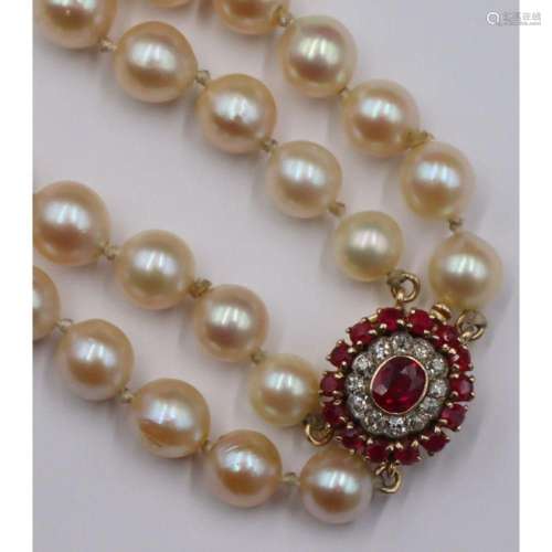JEWELRY. 14kt Gold, Pearl, Diamond and Colored Gem