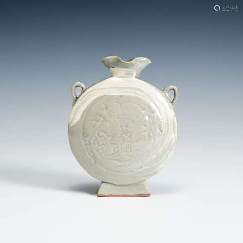 A Korean PunchOong pottery moon flask, Choson