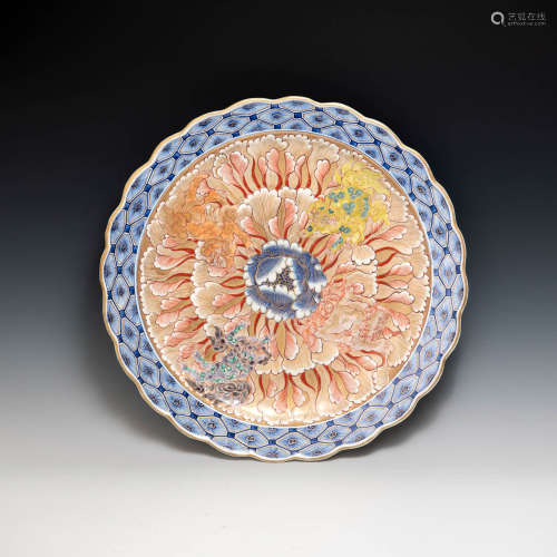 A Japanese Imari charger w/ foo and floral motifs