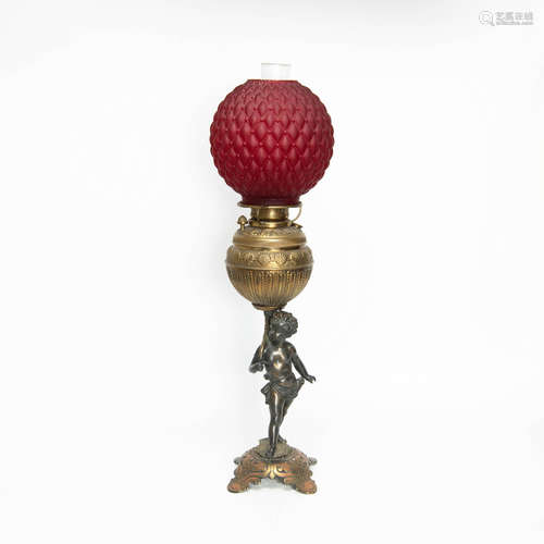 A figural kerosene lamp, Manhattan Brass Co. from the Americ...