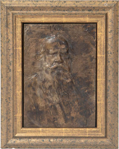 A bronze portrait plaque of Leo Tolstoy, late 19th/early 20t...