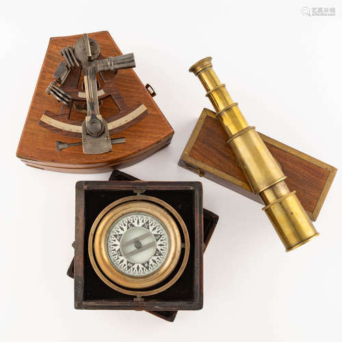 Three cased nautical instruments, Various dates 19th and 20t...