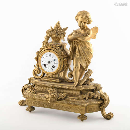 A Napoleon III gilt-bronze figural mantel clock, Vincenti & ...