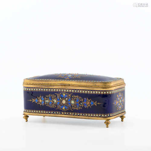 A Napoleon III enamel and gilt metal box, Tahan, Paris, thir...