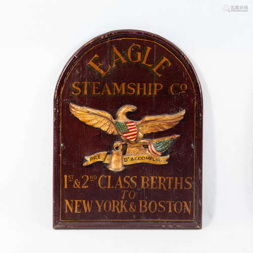 An Eagle Steamship painted sign, American, early 20th centur...