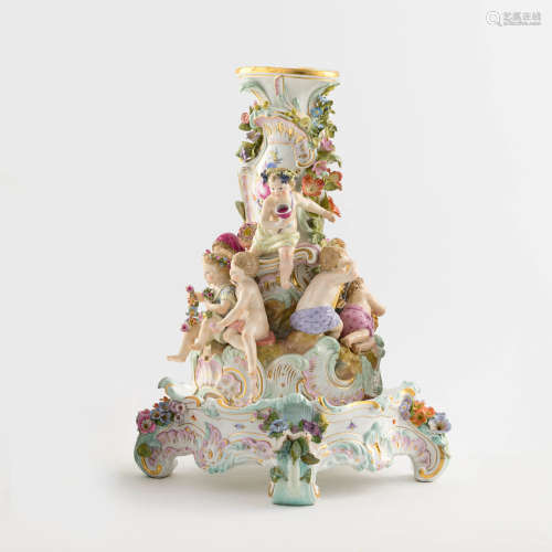 A Meissen figural compote or centerpiece stand, 19th century