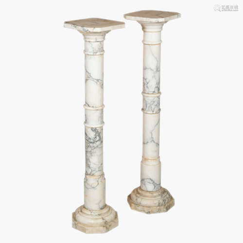 A pair of marble pedestals, early 20th century