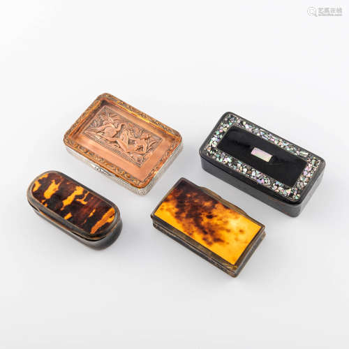 A group of four Continental snuff boxes, 19th/20th century