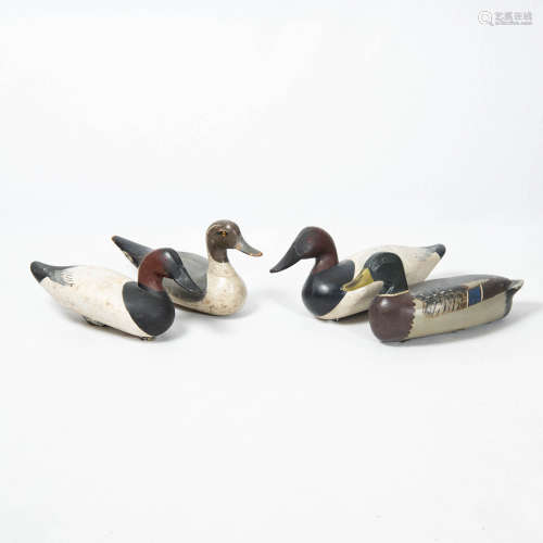 Four vintage working duck decoys, 1930s and later